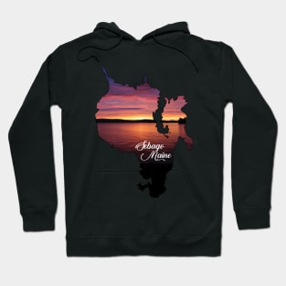 Sebago Lake, Maine Sunset lake Map Hoodie